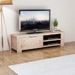 Mobile Porta TV in Legno Massello Acacia Spazzolato 140x38x40cm