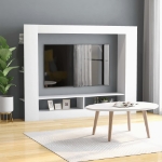 Mobile Porta TV Bianco 152x22x113 cm in Legno Multistrato