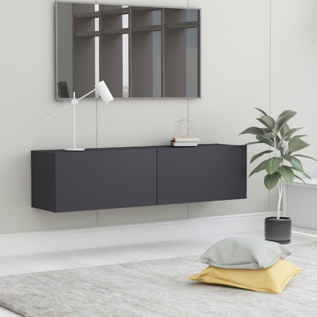 Mobile Porta TV Grigio 120x30x30 cm in Legno Multistrato