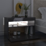 Mobili Porta TV con Luci LED 2 pz Grigio Lucido 60x35x40 cm