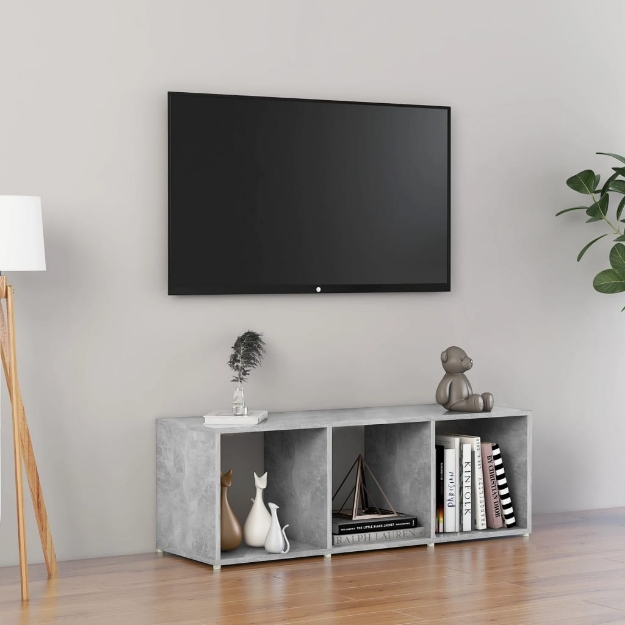 Mobile Porta TV Grigio Cemento 107x35x37 cm Legno Multistrato