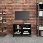 Mobile TV con Gambe in Metallo Nero 69,5x30x50 cm