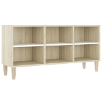 Mobile TV Gambe Legno Massello Bianco Rovere Sonoma 103,5x30x50