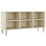 Mobile TV Gambe in Legno Massello Rovere Sonoma 103,5x30x50cm