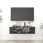 Mobile TV Pensile Nero Lucido 100x30x26,5 cm Legno Multistrato