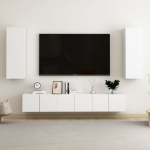 Set Mobili Porta TV 5 pz Bianco in Legno Multistrato