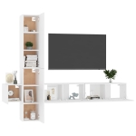 Set di Mobili Porta TV 5 pz Bianco in Legno Multistrato