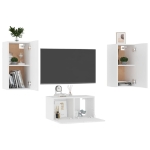 Set Mobili Porta TV 3 pz Bianco in Legno Multistrato