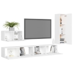 Set Mobili Porta TV 4 pz Bianco in Legno Multistrato