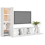 Set Mobili Porta TV 4 pz Bianco in Legno Multistrato