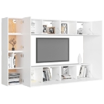 Set Mobili Porta TV 8 pz Bianco in Legno Multistrato