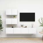 Set Mobili Porta TV 4 pz Bianco in Legno Multistrato