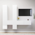 Set di Mobili Porta TV 6 pz Bianco in Legno Multistrato