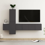 Set Mobili Porta TV 5 pz Grigio in Legno Multistrato