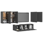 Set Mobili Porta TV 6 pz Grigio in Legno Multistrato