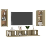 Set di Mobili TV 5 pz Rovere Sonoma in Legno Multistrato