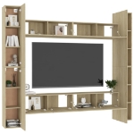 Set di Mobili Porta TV 8 pz Rovere Sonoma in Legno Multistrato