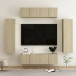 Set di Mobili Porta TV 6 pz Rovere Sonoma in Legno Multistrato