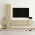 Set di Mobili Porta TV 5 pz Rovere Sonoma in Legno Multistrato