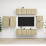 Set di Mobili Porta TV 8 pz Rovere Sonoma in Legno Multistrato