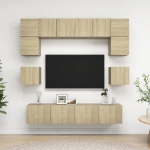 Set di Mobili TV 8 pz Rovere Sonoma in Legno Multistrato