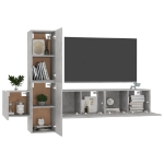 Set di Mobili Porta TV 5 pz Grigio Cemento in Legno Multistrato