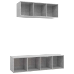 Set Porta TV 2 pz Grigio Calcestruzzo in Truciolato