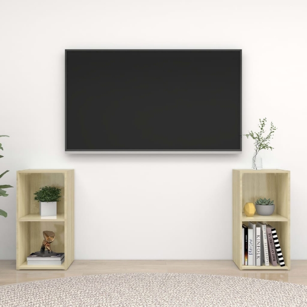 Mobili TV 2 pz Rovere Sonoma 72x35x36,5 cm in Legno Multistrato