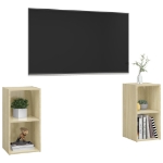 Mobili TV 2 pz Rovere Sonoma 72x35x36,5 cm in Legno Multistrato