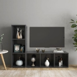 Mobili TV 2 pz Grigi 107x35x37 cm in Legno Multistrato