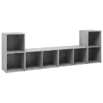 Mobili TV 4 pz Grigio Cemento 72x35x36,5cm in Legno Multistrato