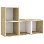 Mobili TV 2 pz Bianco e Rovere 72x35x36,5 cm Legno Multistrato