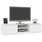 Mobile Porta TV Bianco 140x40x35,5 cm in Legno Multistrato