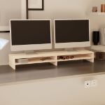 Supporto per Monitor 100x24x13 cm in Legno Massello di Pino