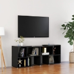 Mobile Porta TV Nero Lucido 104x30x52 cm in Legno Multistrato