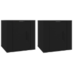 Mobili Porta TV a Parete 2 pz Nero 40x34,5x40 cm