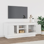 Mobile Porta TV Bianco 102x35x45 cm in Legno Multistrato