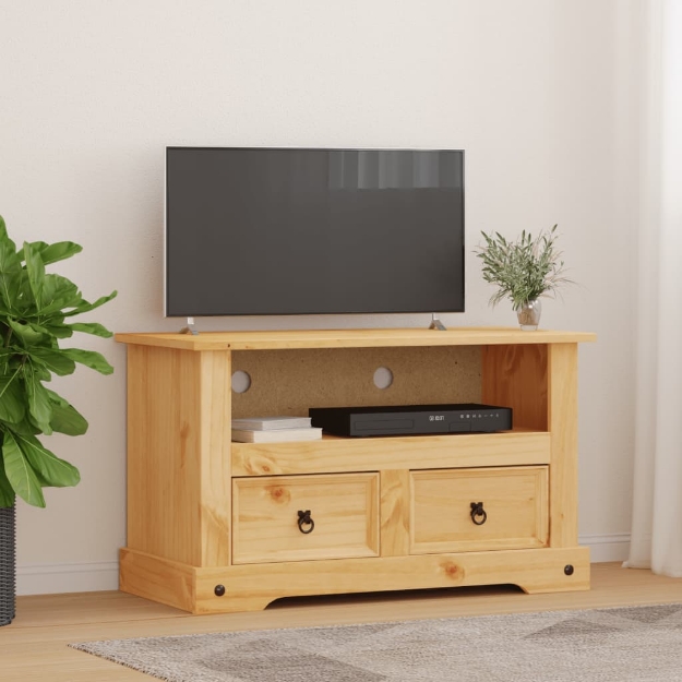 Mobile Porta TV Legno Pino Messicano Corona Range 91x43x56 cm