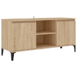 Mobile TV con Gambe in Metallo Rovere Sonoma 103,5x35x50 cm