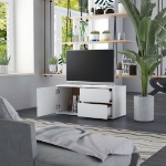 Mobile Porta TV Bianco 80x34x36 cm in Legno Multistrato