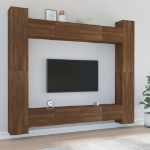 Set Mobili Porta TV 8pz Rovere Marrone in Legno Multistrato