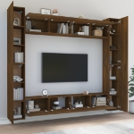 Set Mobili Porta TV 8pz Rovere Marrone in Legno Multistrato