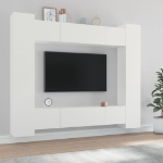 Set Mobili Porta TV 8pz Bianco in Legno Multistrato