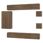 Set Mobili Porta TV 8pz Rovere Marrone in Legno Multistrato