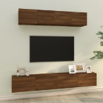 Set Mobili Porta TV 4 pz Rovere Marrone in Legno Multistrato