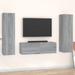 Set Mobili Porta TV 3 pz Grigio Sonoma in Legno Multistrato