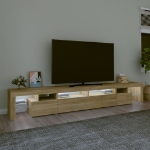 Mobile Porta TV con Luci LED Rovere Sonoma 260x36,5x40 cm