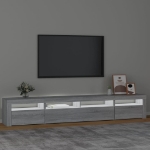 Mobile Porta TV con Luci LED Grigio Sonoma 240x35x40 cm