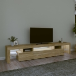 Mobile Porta TV con Luci LED Rovere Sonoma 215x36,5x40 cm