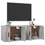 Mobili Porta TV a Parete 2 pz Grigio Cemento 57x34,5x40 cm